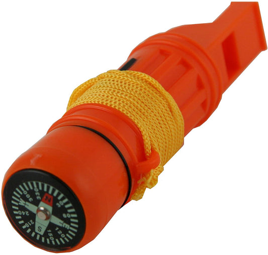 5 In One Survival Tool Orange Whistle